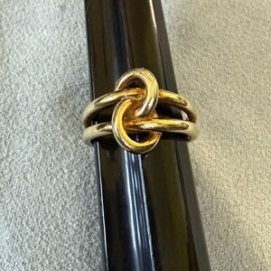 Dyadema Gold Double Lovers Knot Italy 925 Ring
